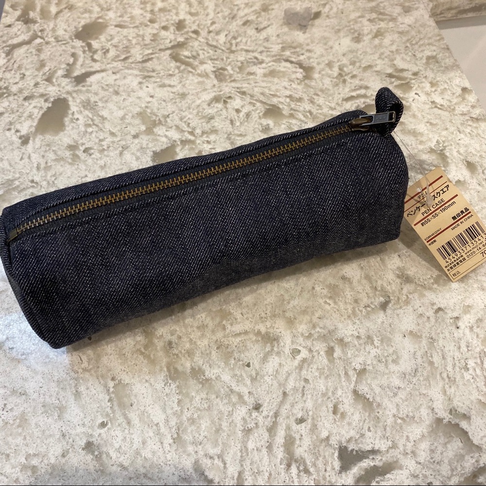 2/$10 Muji Pencil Case Denim Blue